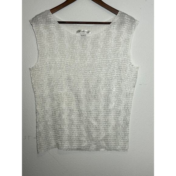 Rafael Women's White Stretchy Sleeveless Top Size L - Picture 1 of 5